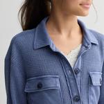 Девчачья оверсайз вафляная рубашка 6-20 в размерах regular и plus So, Oat Heather - фото 3