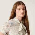 Длинное платье из крепдешина MIU MIU, белый - фото 6