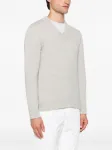 Шерстяной свитер с V-образным вырезом Eleventy, серый - фото 3