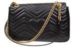 Сумка marmont medium matelasse shoulder bag 'black' Gucci, черный - фото 3