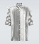 Полосатая рубашка оверсайз Acne Studios, черный - фото