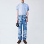 Стираные джинсы slogan ADER ERROR, синий - фото 6