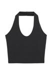 Топ Stradivarius HALTER CROP, Black - фото 4