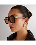 Солнцезащитные очки Drizzle Geometric, 56 мм Le Specs, оранжевый - фото 4