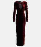 Бархатное платье с вырезом в виде банта Alessandra Rich, Bordeaux - фото