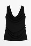 Топ Massimo Dutti FLOWING DRAPED NECK, Black - фото 8