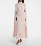 Платье из бархата деворе с накидкой Rodarte, розовый - фото 2