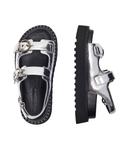 Сандалии кожаные Pinko Kate 03, серебряный - фото 4