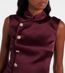 Атласное мини-платье Self-Portrait, красный - фото 4