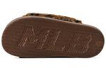 Шлепанцы-тапочки унисекс коричневые/черные Mlb - фото 2