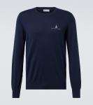 Хлопковый свитер Brunello Cucinelli, темно-синий - фото