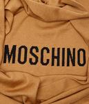 Шарф женский Moschino полушерстяной с логотипом бренда, коричневый - фото 3