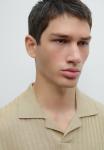 Поло Massimo Dutti RIBBED SHORT SLEEVE, Beige - фото 4