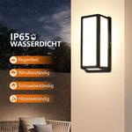 Комплект из 2 светодиодных настенных светильников, для наружного и внутреннего освещения, водонепроницаемость IP65, настенный светильник 30 Вт, алюминий, уличный светильник, ночник для входа, сада, балкона, гаража, коридора, теплый белый Rosikey, черный - фото 3