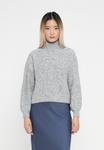 Джемпер VILA VIEMMELIE HIGH NECK PULLOVER, Light Grey Melange/Mottled Light Grey - фото