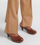 Кожаные сабо Judith с шипами Chloé, Sooty Brown - фото 4