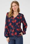 Блуза Kaffe KACARLA, Midnight Red Flowers/Dark Blue - фото