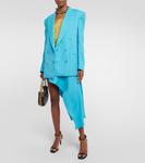 Двубортный твиловый блейзер Stella McCartney, Aqua Blue - фото 2