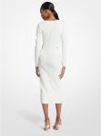 Платье миди из эластичной вискозы в рубчик Michael Kors, белый - фото 2