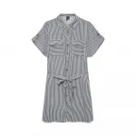 Платье Vero Moda Bumpy short sleeve short, серый - фото 3