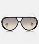 Капли авиаторские солнцезащитные очки Bottega Veneta - фото