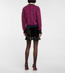 Клетчатый жаккардовый кардиган Alessandra Rich, Cyclamen-Blue - фото 3