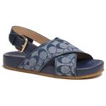 Женские сандалии на одной бляшке синие COACH - фото 2