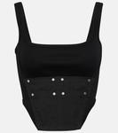 Хлопковый корсетный топ для спецодежды Dion Lee, черный - фото