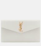 Кожаный клатч Uptown Saint Laurent, белый - фото