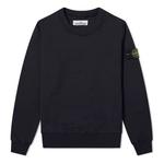 Толстовка men's solid color round neck long sleeves black Stone Island, черный - фото