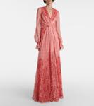 Шелковое платье с принтом Etro, Print On Pink Base - фото 2