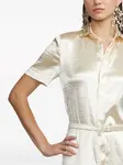 Атласное платье-рубашка Ralph Lauren Collection, нейтральный - фото 6
