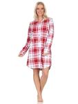 Ночная рубашка NORMANN langarm karierte Optik Jersey, красный - фото 2