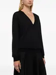 Кашемировый топ с V-образным вырезом JIL SANDER, черный - фото 3