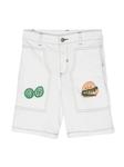 Stella McCartney Kids джинсовые шорты с вышивкой Veggie, нейтральный цвет - фото