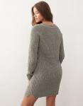 Вязаное мини-платье Noisy May серого цвета - фото 2