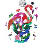 Деревянный пазл Розовый фламинго А3 Moments - фото 2