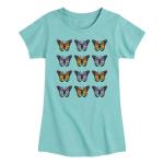 Футболка с рисунком бабочек для девочек 4–16 лет Licensed Character, синий - фото