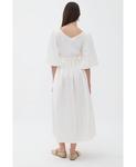 Женское длинное платье с рукавами-баллонами NOCTURNE, Ecru - фото 2