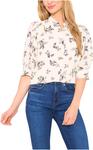 Топ CeCe Puff Short Sleeve Button Front Top, Butter Cream - фото