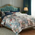 Generic Комплект постельного белья сатин дышащий цветочный - фото