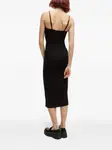 Платье миди из джерси с логотипом HUGO, черный - фото 3