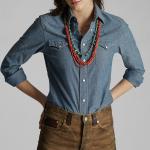 Double RL Синяя женская блузка - фото 5