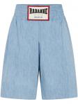Джинсовые шорты с логотипом Rabanne, синий - фото