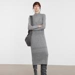 ELLE Платье с длинным рукавом Women's Medium Gray - фото 3