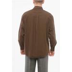 Рубашка EMPORIO Popeline Cotton Saharan Armani, Brown - фото 2