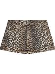 GANNI шорты с леопардовым принтом, черный - фото