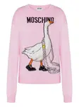 Свитер с круглым вырезом Moschino, розовый - фото
