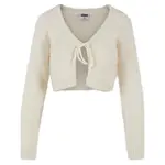 Кардиган Urban Classics Tied Cropped Feather, бежевый - фото 3