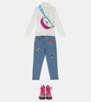 Вышитые джинсы Monnalisa, Stone Bleach - фото 2